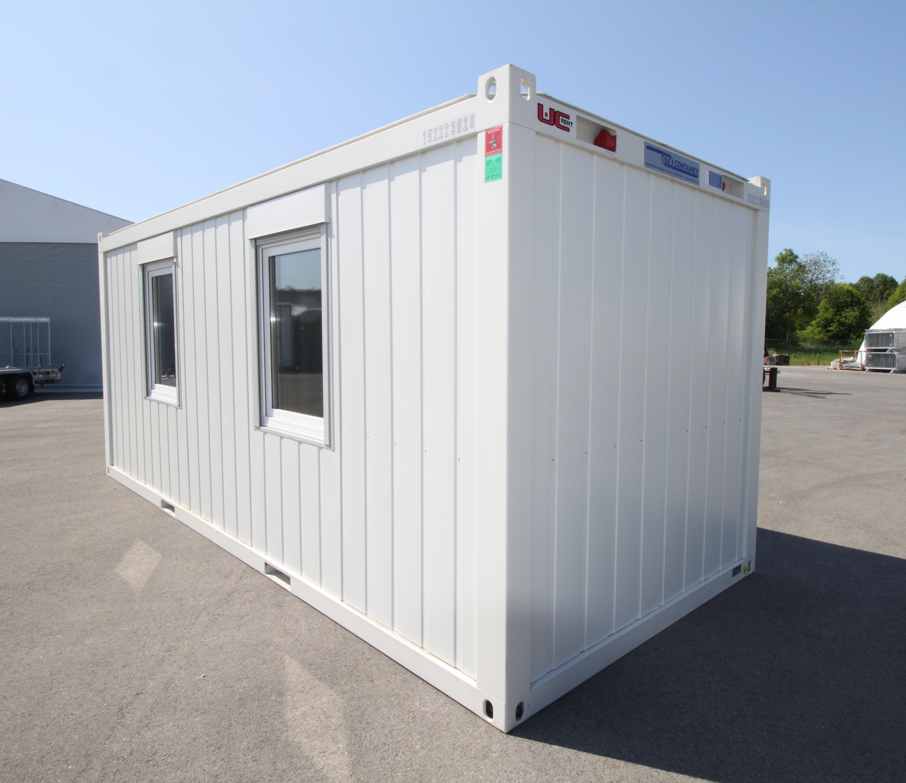 Containex standard 2,4x6m office container, light grey RAL 9002