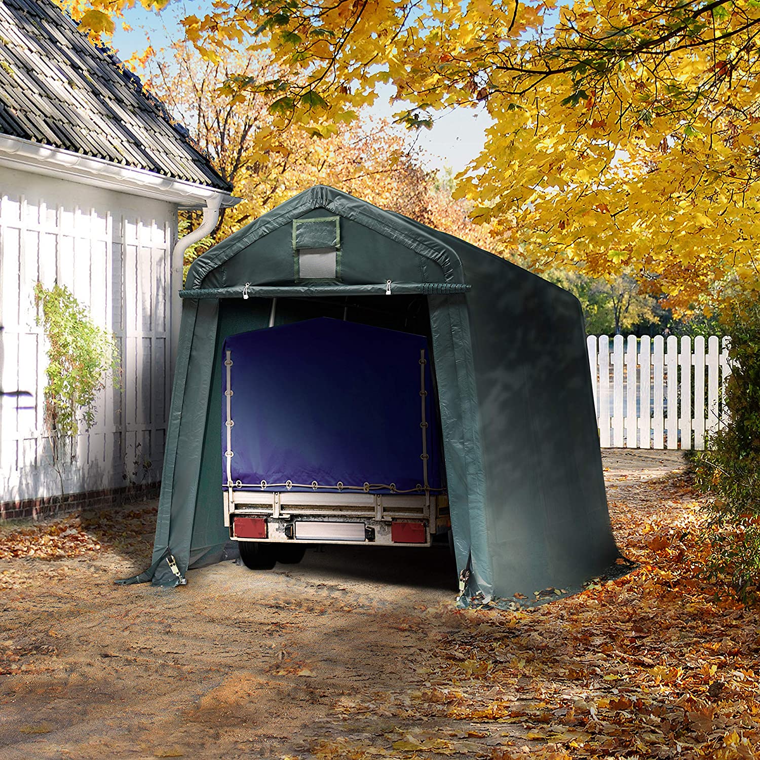 Autovarjualune 2,4x3,6m, tumeroheline, PVC 500g/m2