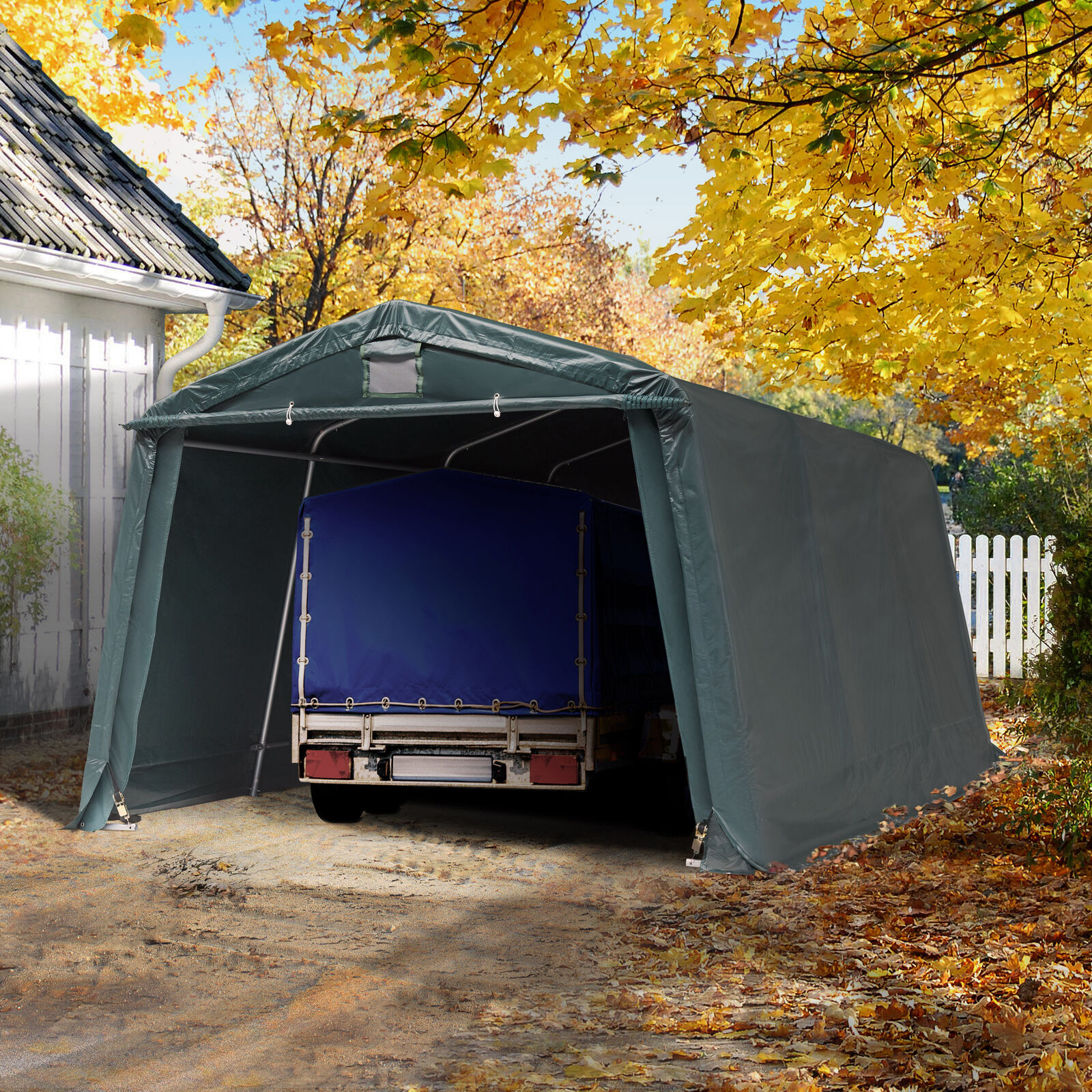 Autovarjualune 3,3x4,7m, tumeroheline, PVC 500g/m2