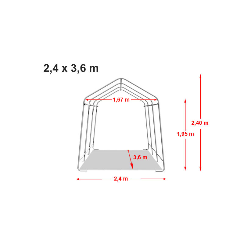 Autovarjualune 2,4x3,6m, tumeroheline, PVC 500g/m2