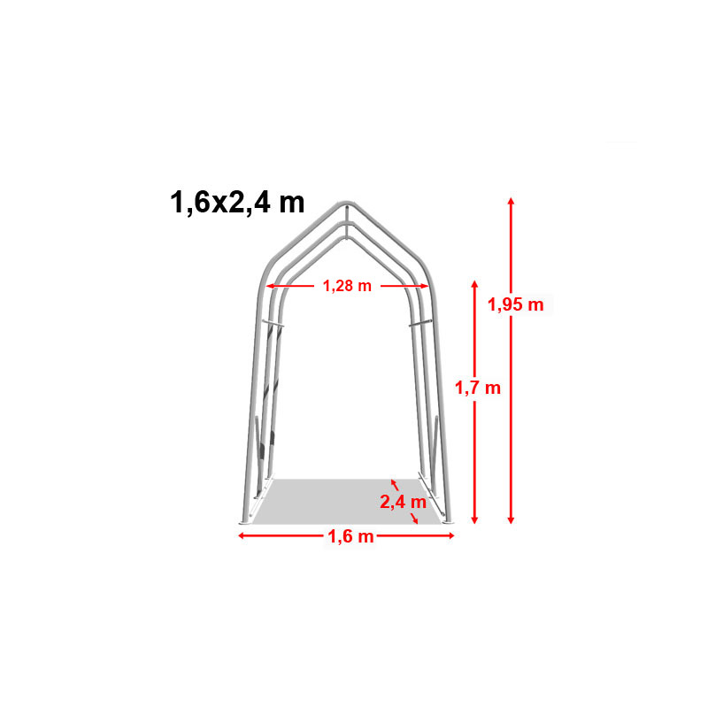 Autovarjualune 1,6x2,4m, hall, PVC 550g/m2