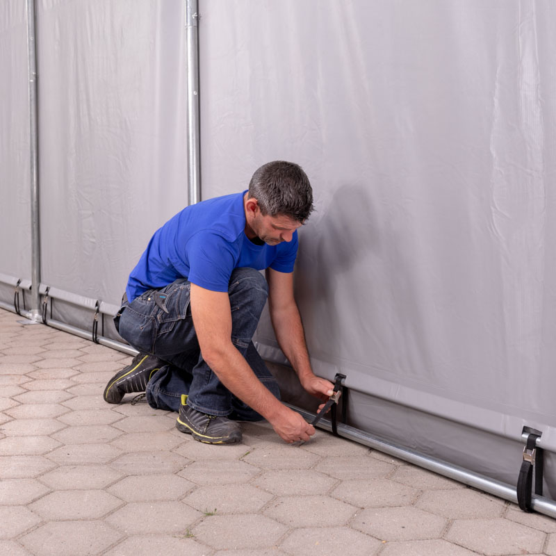 Kerghall 6x6m, seina kõrgus 3m, PVC 850g/m2, hall