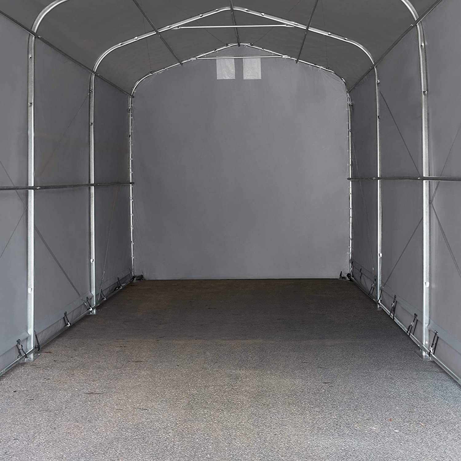 Kerghall 4x8m, seina kõrgus 3,35m, PVC 850g/m2, hall