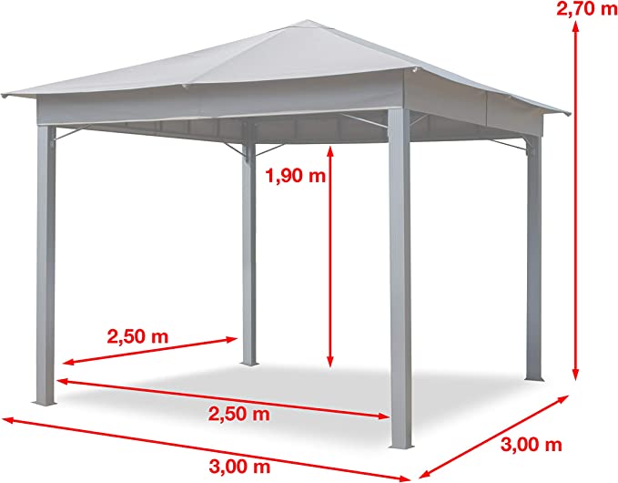 Aiapaviljon Sunset Classic 3x3m, PU 180g/m2, helehall
