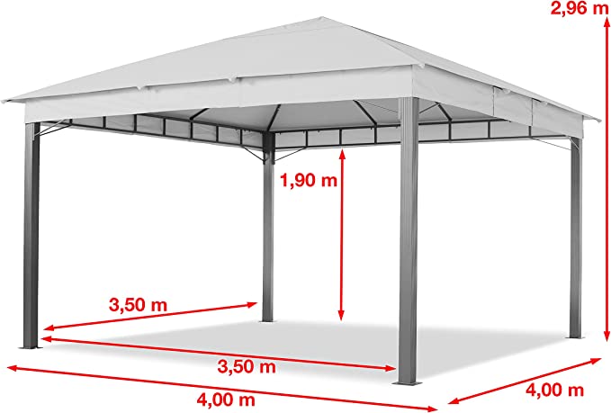 Aiapaviljon Sunset Premium 4x4m, PU 220g/m2, hall