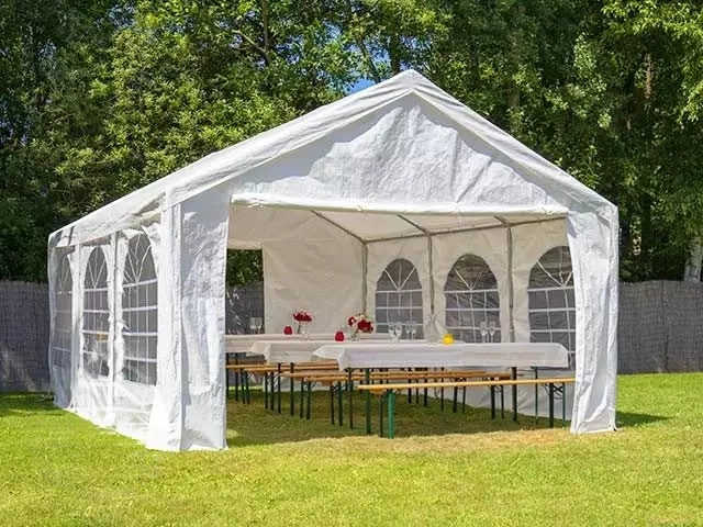 Party and garden tent 3x6m, white, PE 450g / m2