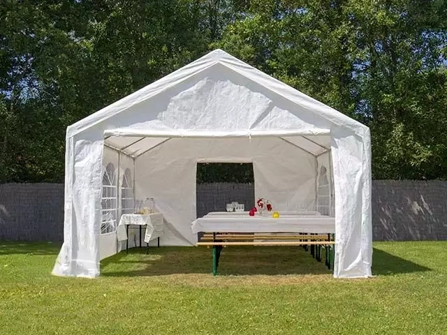 Party and garden tent 3x6m, white, PE 450g / m2