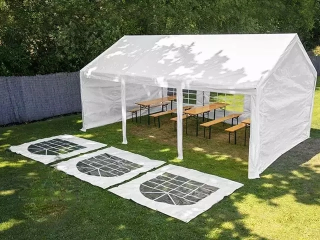 Party and garden tent 3x6m, white, PE 450g / m2