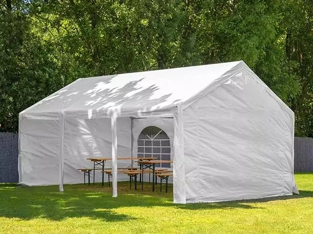 Party and garden tent 3x6m, white, PE 450g / m2