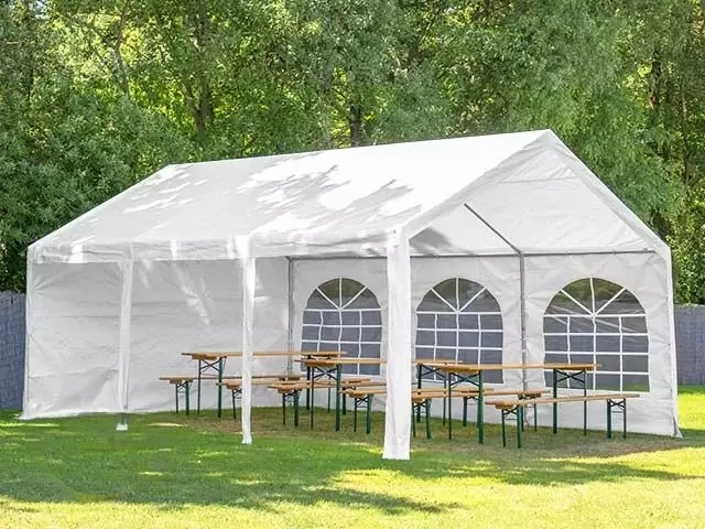Party and garden tent 3x6m, white, PE 450g / m2