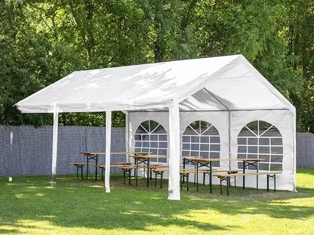 Party and garden tent 3x6m, white, PE 450g / m2