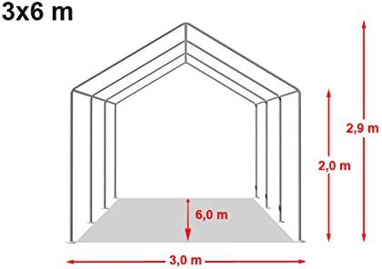 Party and garden tent 3x6m, white, PE 450g / m2