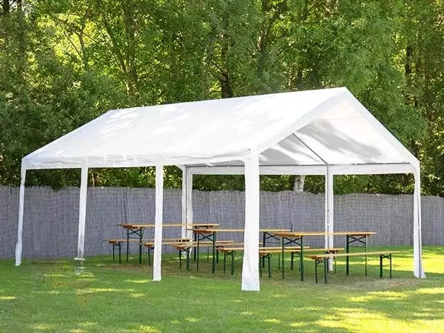Party and garden tent 3x6m, white, PE 450g / m2