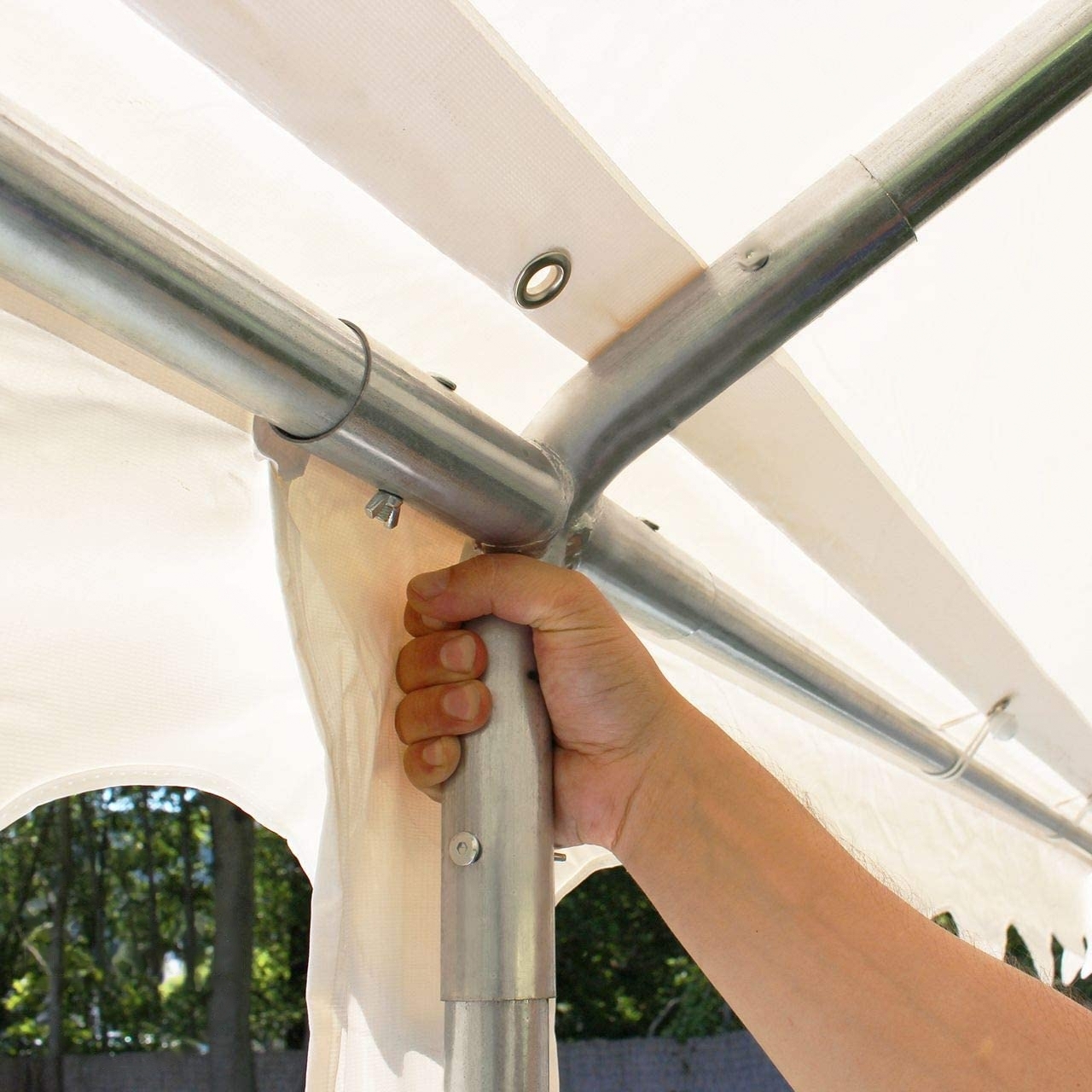 Party and garden tent 3x6m, PVC 700g/m2, white