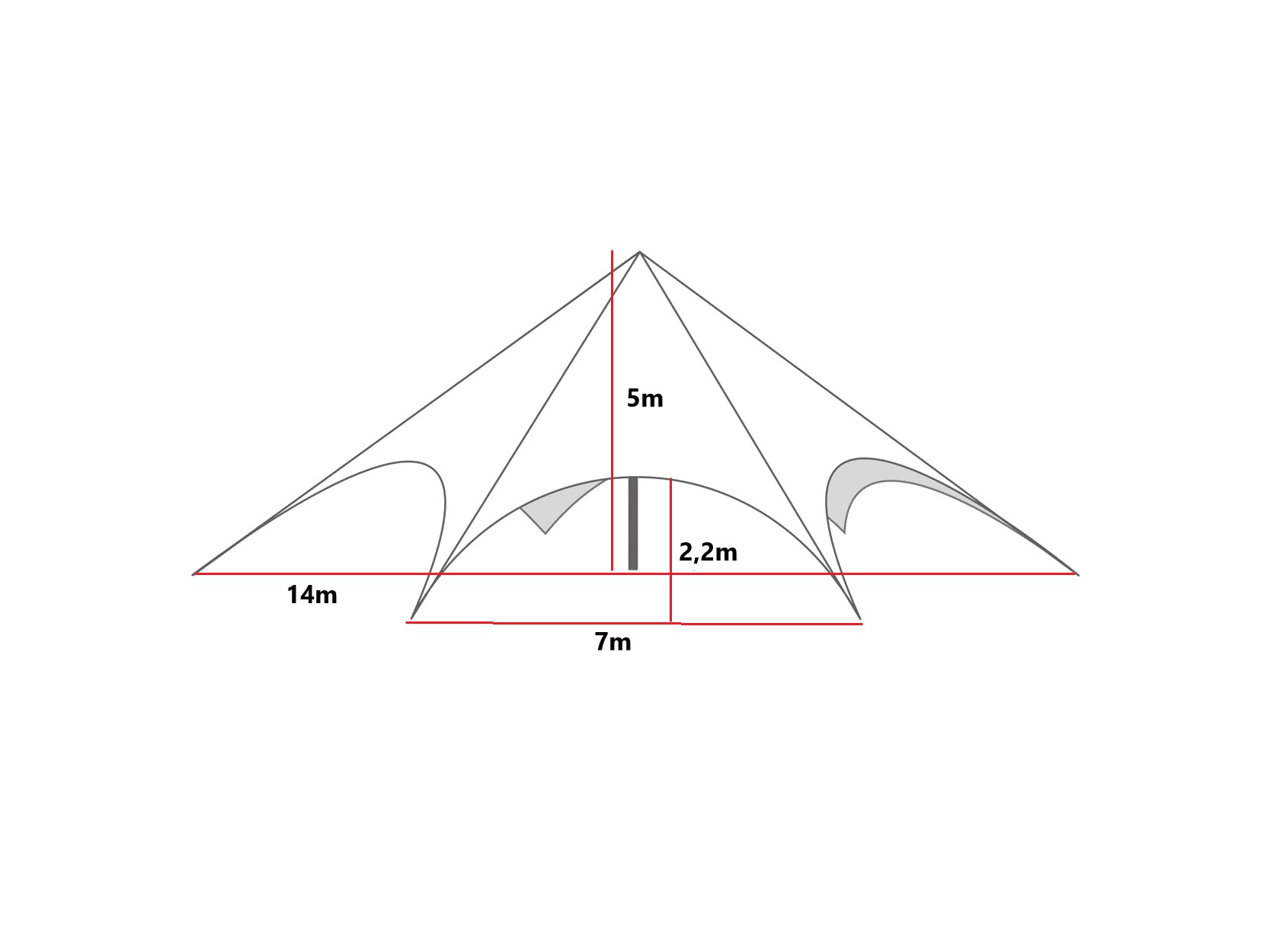 Party tent Star 14m, beige
