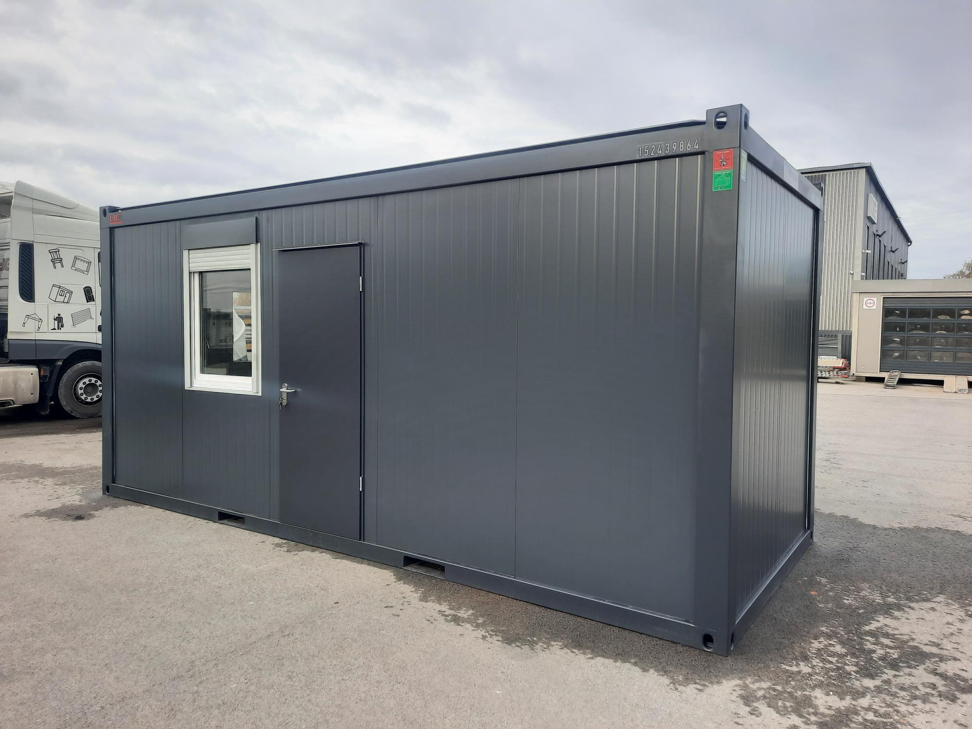 Containex PU soojustusega KÕRGE standard soojak 2,4 x 6m, tumehall RAL 7016