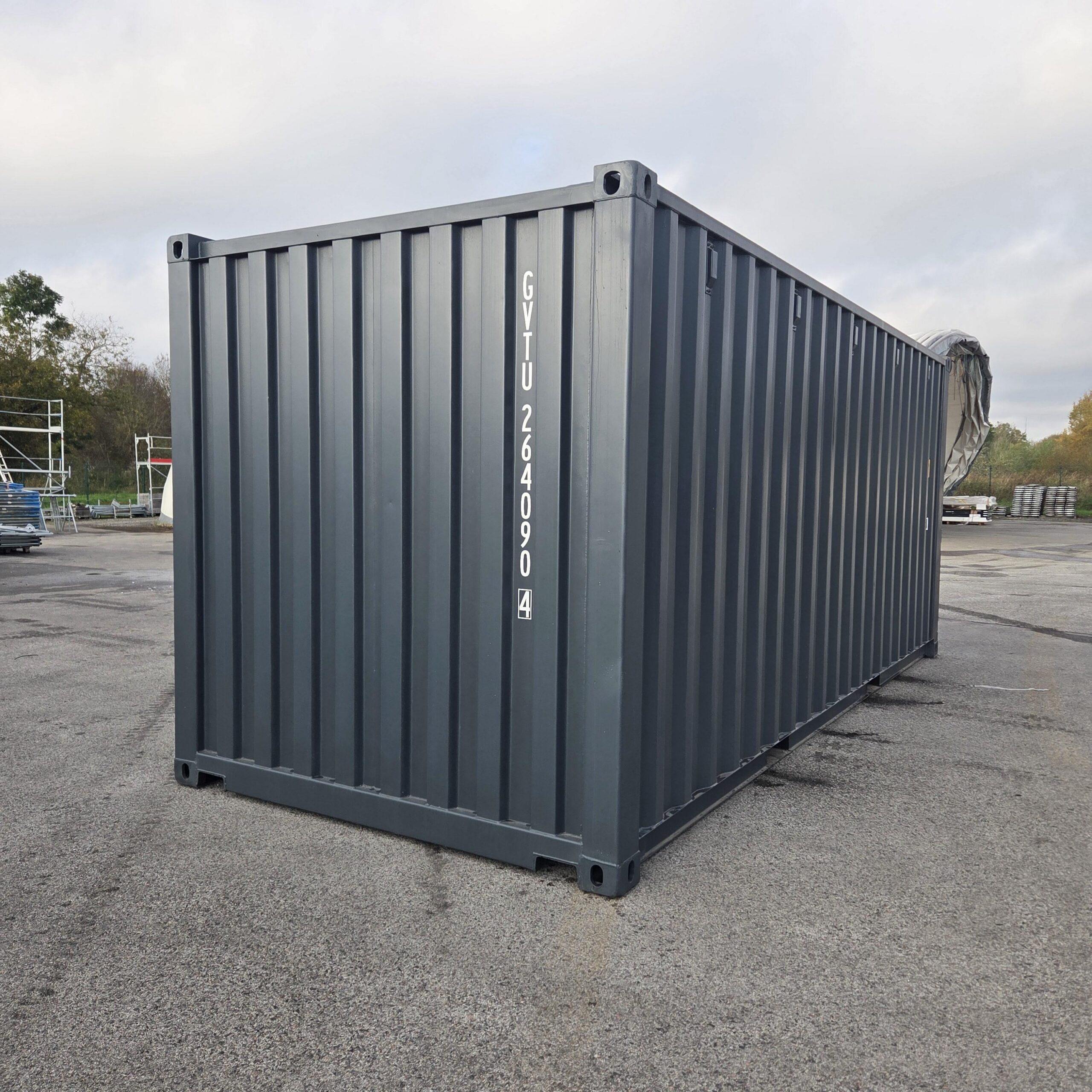 Merekonteiner 20DC, tumehall RAL 7016, One-way - järeltellitav