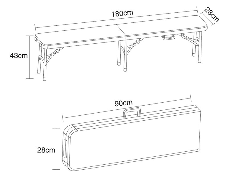 Mööblikomplekt laud ja kaks pinki 180cm, valge